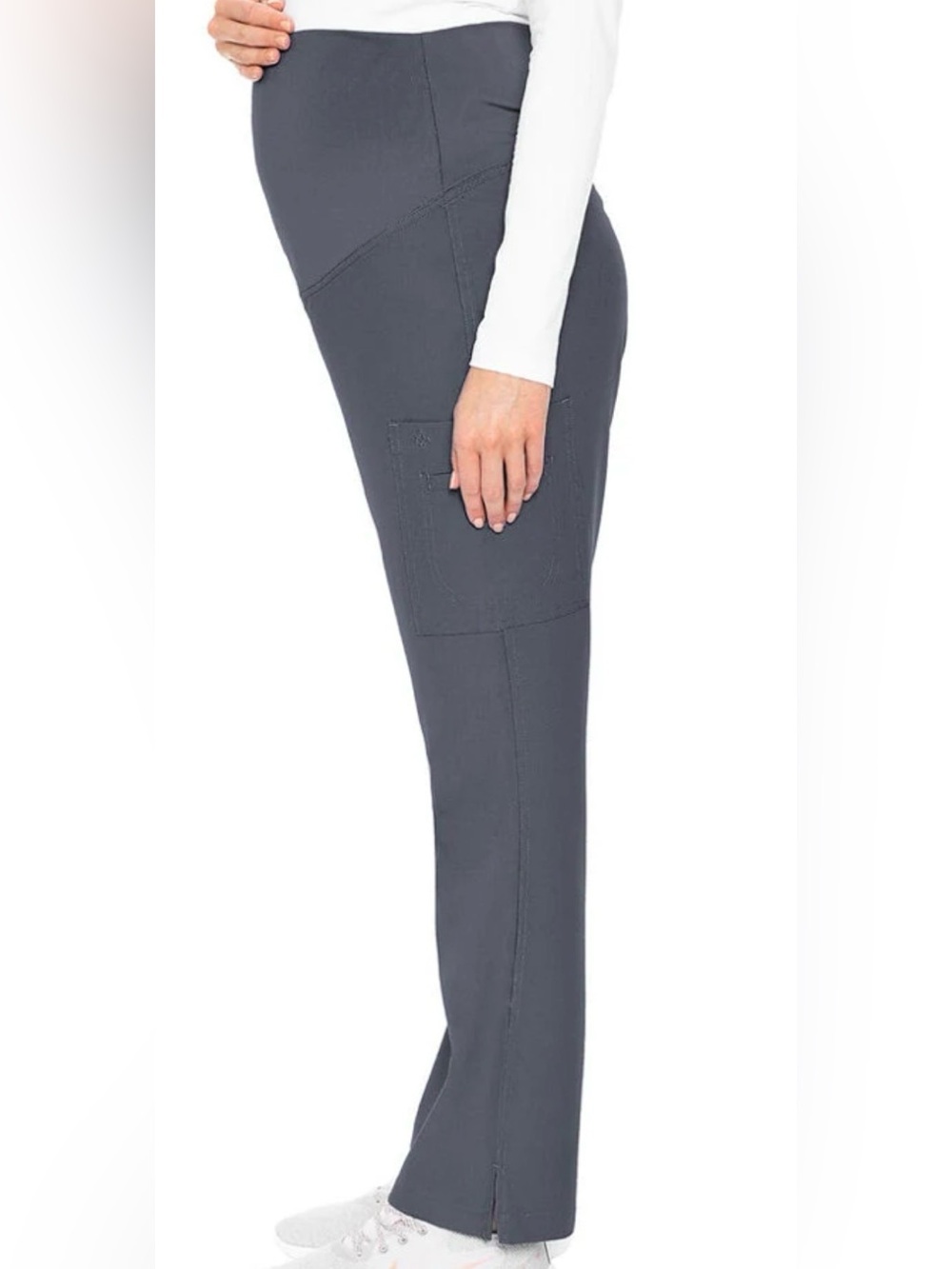 Maternity Straight-Leg Scrub Pants in black